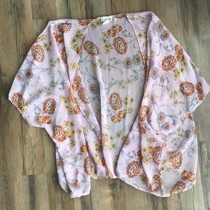 Pink floral kimono